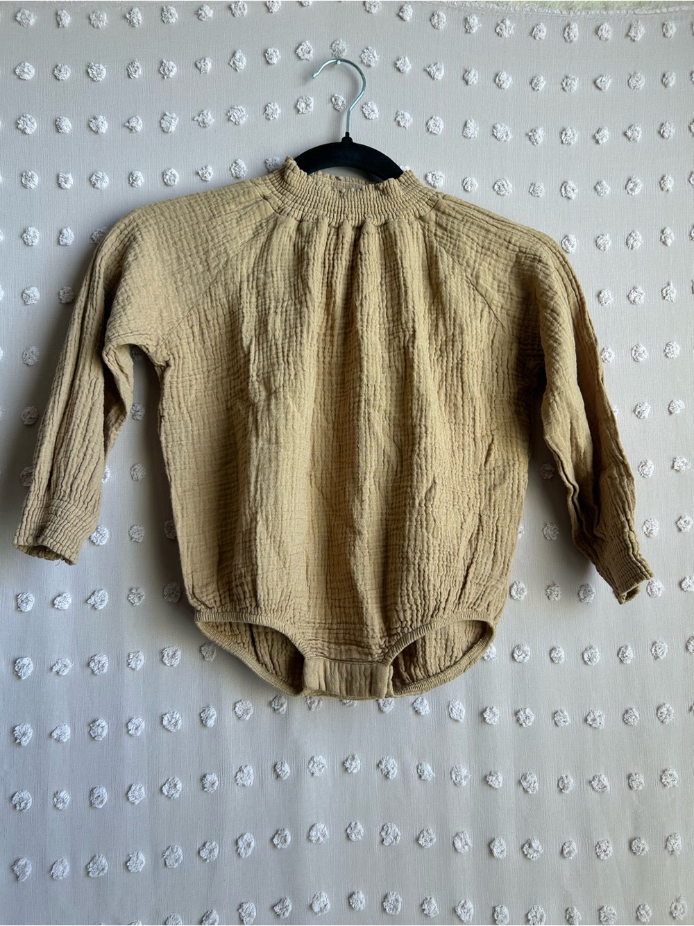 NWT The Simple Folk Muslin Body Suit 18/24 Months Camel Brown
